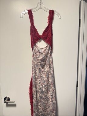 Free People Lace Top Floral Slip Dress